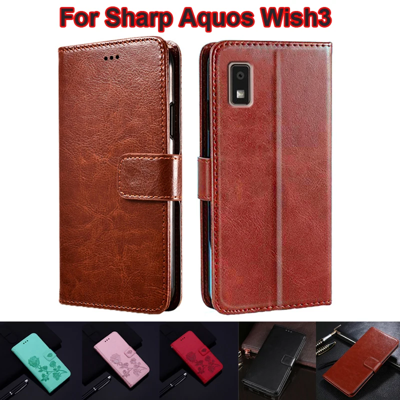 Custodia Per Libri Per Sharp Aquos Wish Wish3 (5.7 Pollici) Cover Per Smartphone Per Coque De Sharp Aquoswish 2 Sh-51C M20 Shg06 Flip Case Muslimex Sn