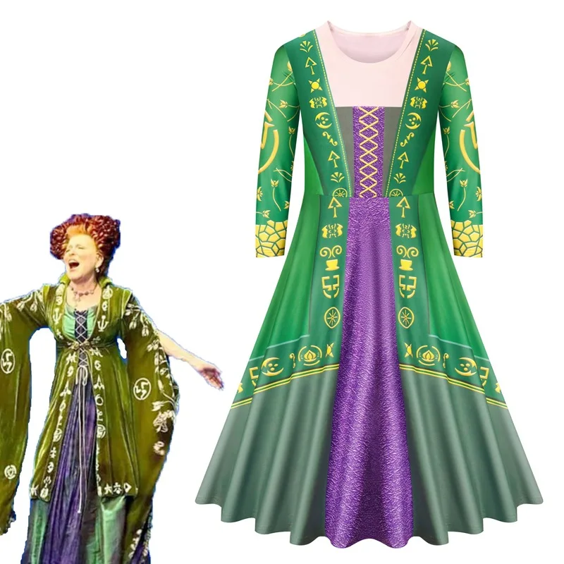 Hocus Pocus Costume Di Halloween Winifred Sanderson Costume Cosplay Ragazze Vestito Vestito Uniforme Costume Di Carnevale