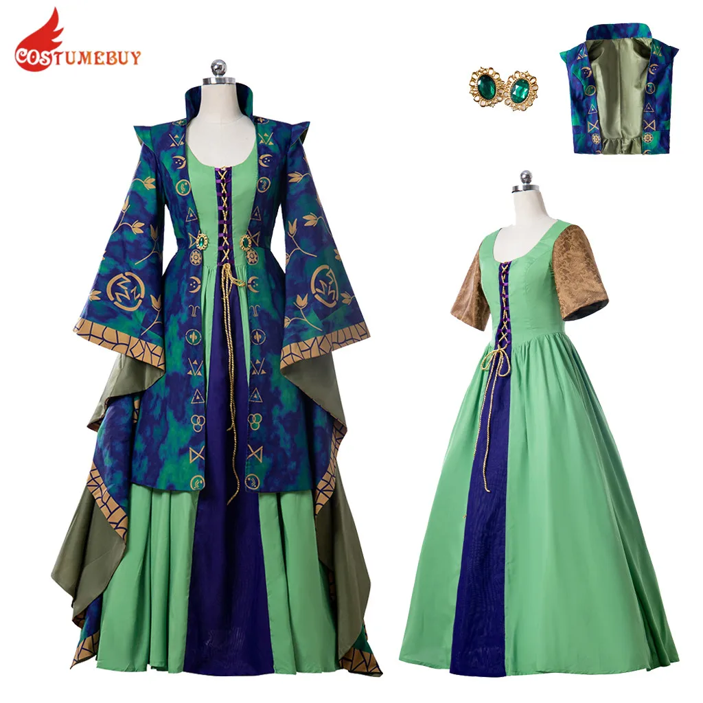 Costumebuy Hocus Pocus Winifred Sanderson Costume Cosplay Abito Vintage Da Donna Abito Lungo Retrò