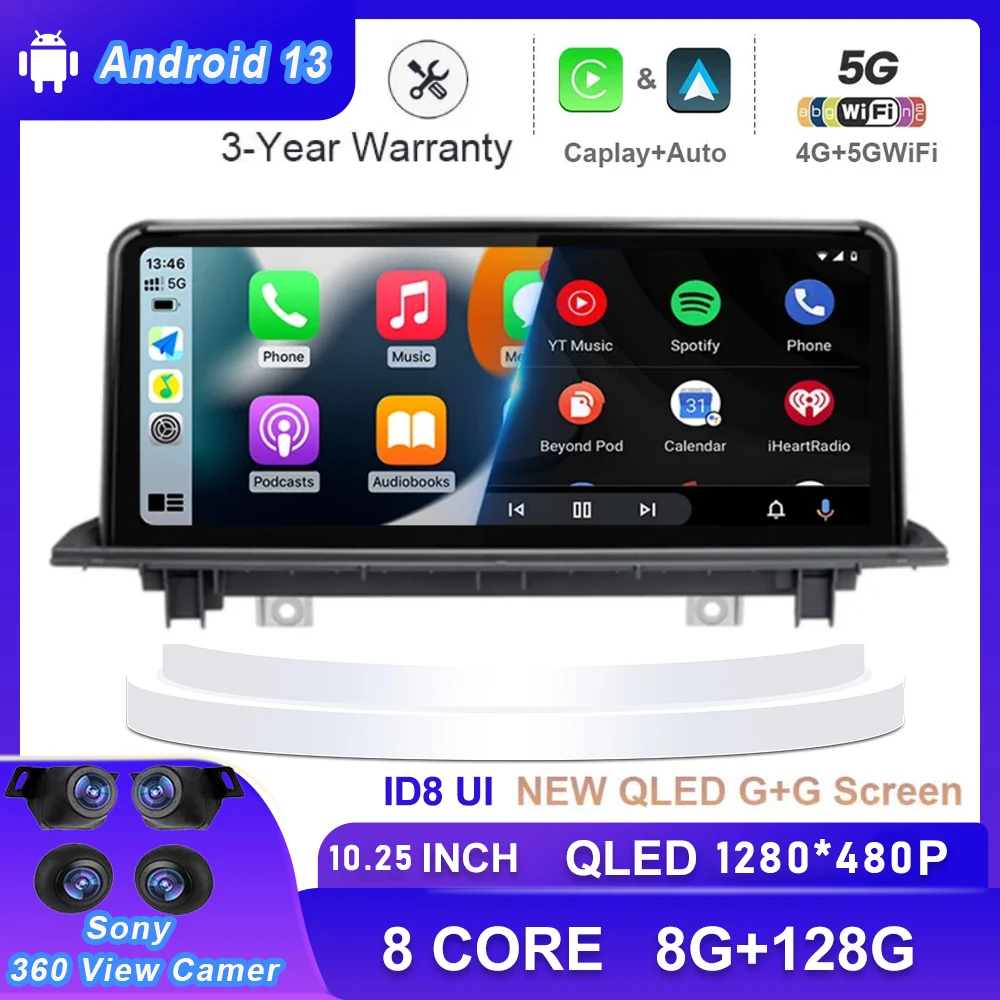 10.25 "Android 13Autoradio Per Bmw X1 X2 F48 F49 2016 - 2020 Nbt Evo Player Navigazione Gps Multimedia Video Wireless Carplay