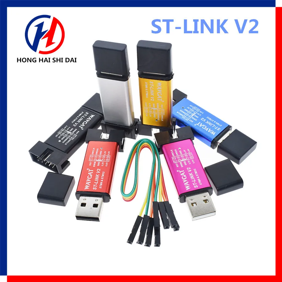 Scarica Programmatore Di Programmazione Con Coperchio Cavo Dupont, St Link V2, Mini Stm8, Stm32, St Link V2