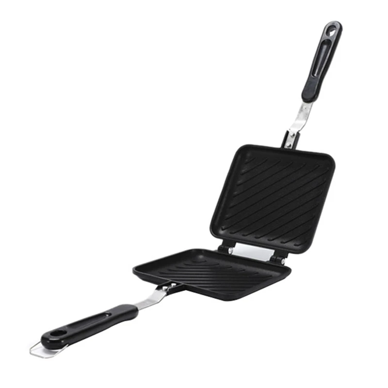 1 Pz Panino Alla Griglia Maker Pane Tostato Macchina Per La Colazione Hotdog Sandwich Pan Antiaderente In Alluminio Flip Pan Strumento Da Cucina