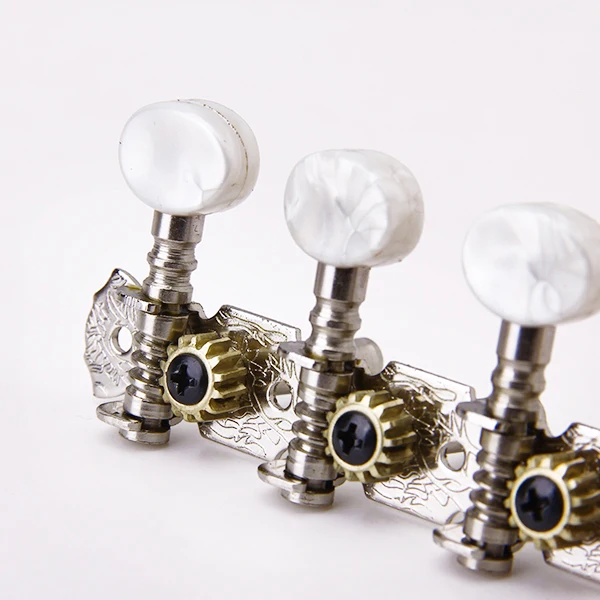 4L 4R Mandolino Tuning Machine Head Peg Pearl White Button Sostituzione
