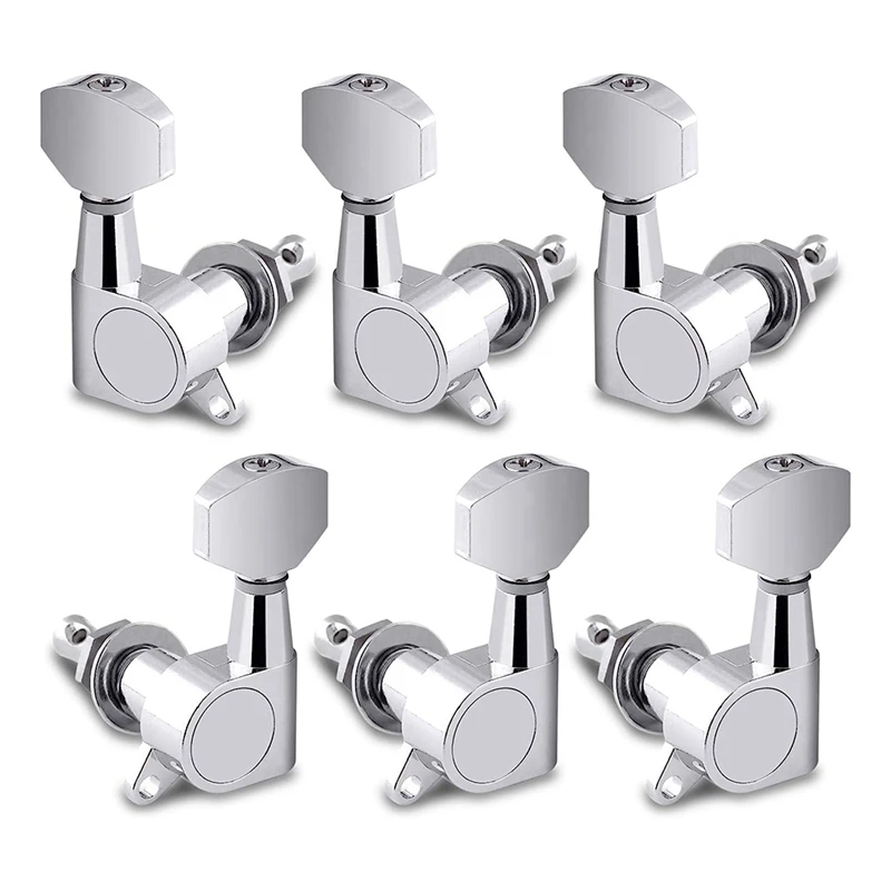 1 Set Tuning Machines Heads Tuning Nail Keys 3 Left 3 Right Tuning Nail Per Chitarra Acustica Silver