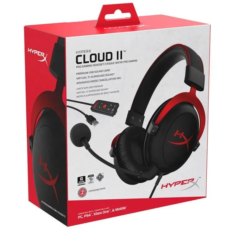 Confezione Originale All'Ingrosso Professionale Hyperx-Cloud 2 Core Gaming Headphone 7.1 Hyper X Cloud Ii Stinger Alpha Headset Con Microfono