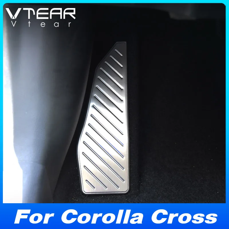 Vtear Pedal Cover Car Foot Treadle Pad Interni In Acciaio Inox Car-Styling Decorazione Accessori Per Toyota Corolla Cross 2023