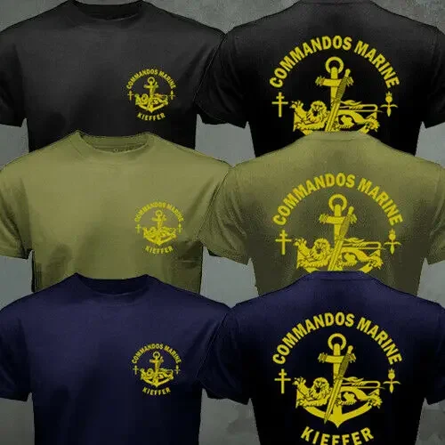 French Navies Special Forces Commandos Marine Marins T-Shirt Da Uomo Casual O-Collo Abbigliamento Da Uomo