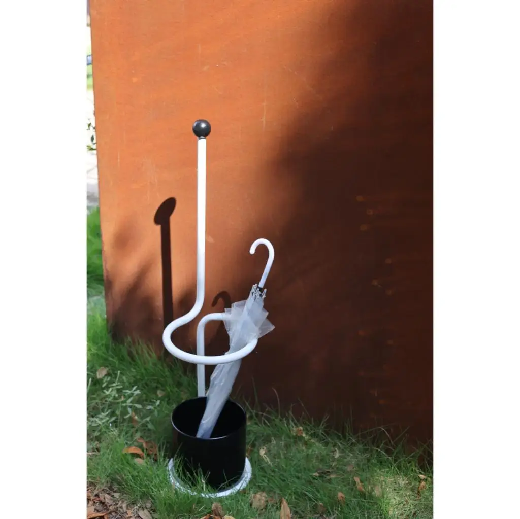 Momo Ombrello Secchio Portaombrelli Nero Design Minimalista Vintage Mid-Century Art Metal Cafe Studio Store