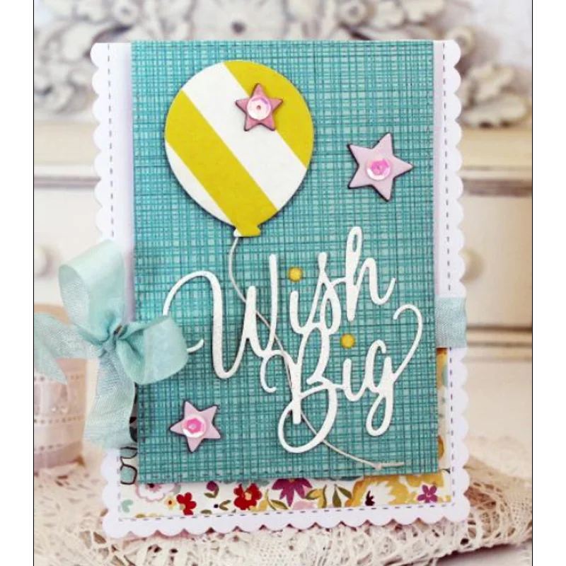 Wish Big Letter Cut Dies For Card Making Metal Cutting Dies Diy Craft Wedding Template Stencil Paper Photo Album Decoration