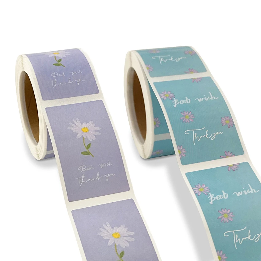 200Pcs Rectangular Thank You Sticker  "Best Wishes" Seal Labels Stickers For Small Business Cake Packaging Greeting Cards Decor
