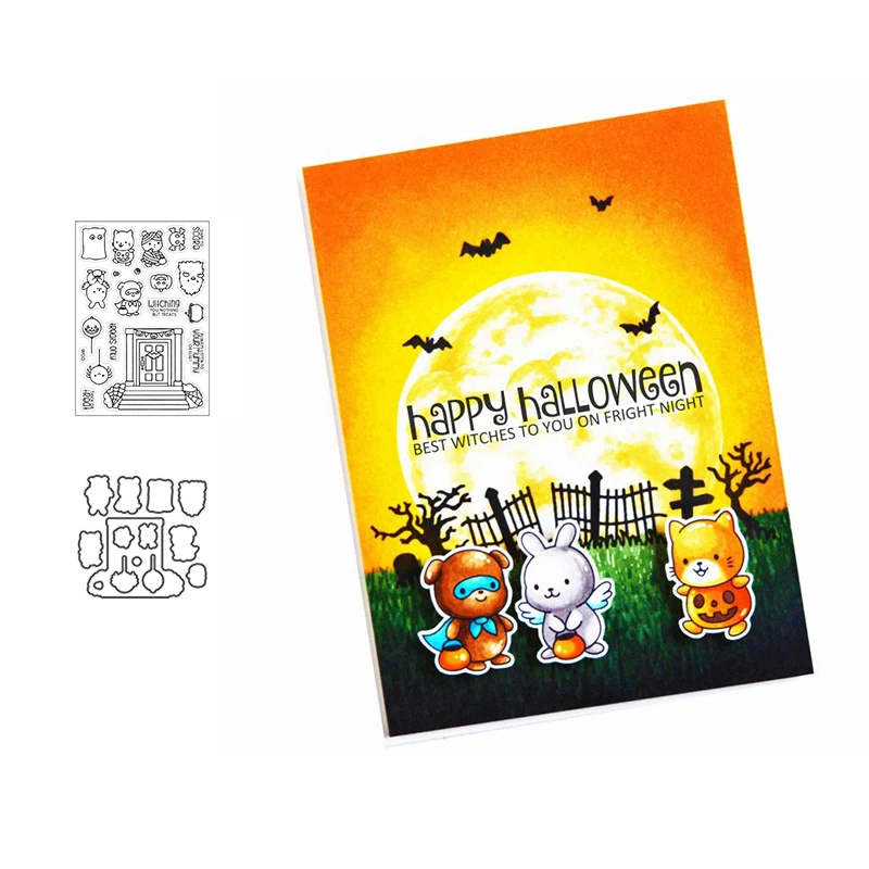 Happy Halloween Wishes Fustelle E Timbri In Metallo Stampo Scrapbook Paper Craft Knife Mold Blade Punch Stencil Muore 2022 Nuovo