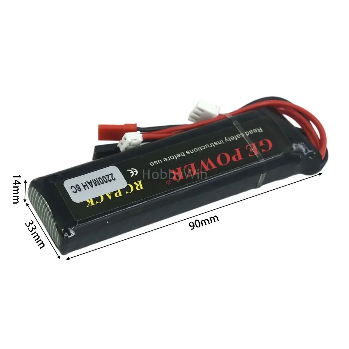 Batteria Lipo 7.4V 2S 2200Mah 8C Jst + Futaba + Spina Jr Per Controller Radio Trasmettitore Tx Con Wfly