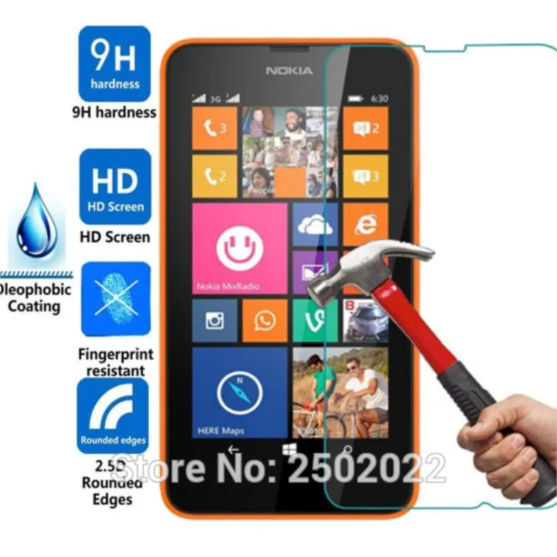 Per Lumia 630 635 Pellicola In Vetro Temperato Per Nokia Lumia 630 635 N635 N630 Pellicola Salvaschermo 2.5D Bordo Arrotondato 9H Guard