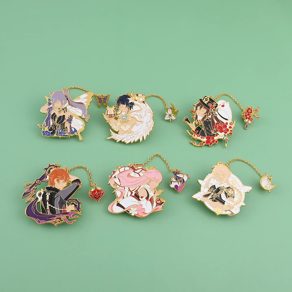 Gioco Genshin Impact Badge Xiao Hutao Venti Kaidehara Tartaglia Splay Spille Gioielli Spilla Puntelli Accessori Distintivo Regalo