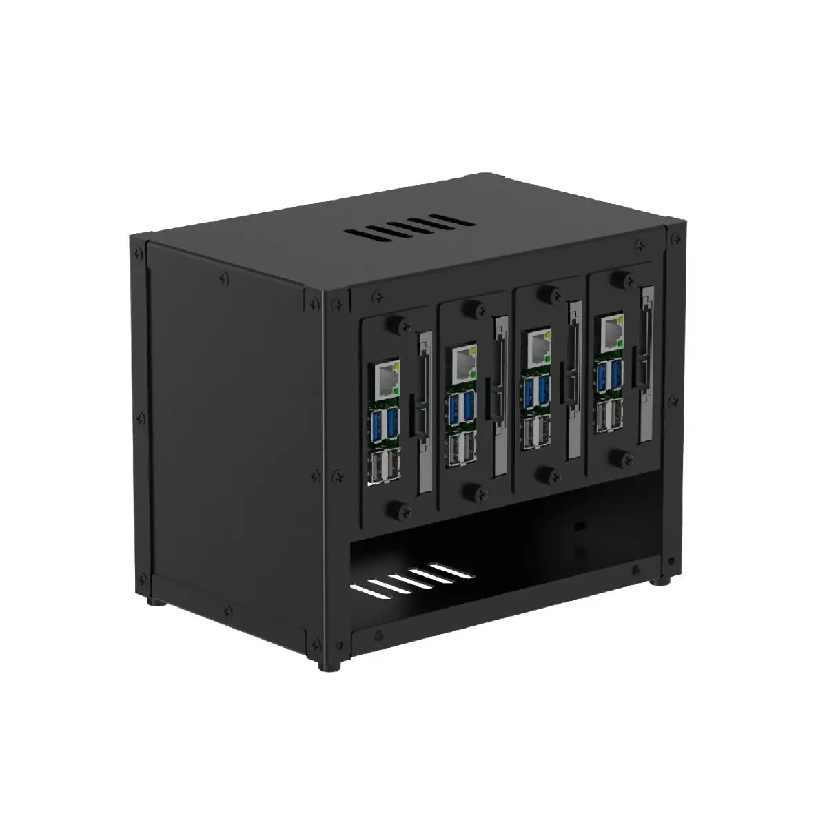 Uctronics Custodia Completa Aggiornata Per Raspberry Pi Cluster, Con 4 Staffe Di Montaggio Rimovibili Per Pi 4B, 3B +/3B E Altro