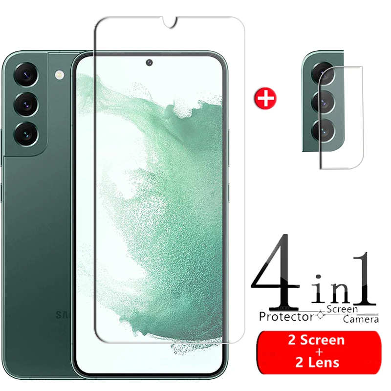 4-In-1 Per Samsung Galaxy S22 Plus Glass Per Samsung S22 Plus Proteggi Schermo In Vetro Temperato 9H Per Samsung S22 Plus Lens Film