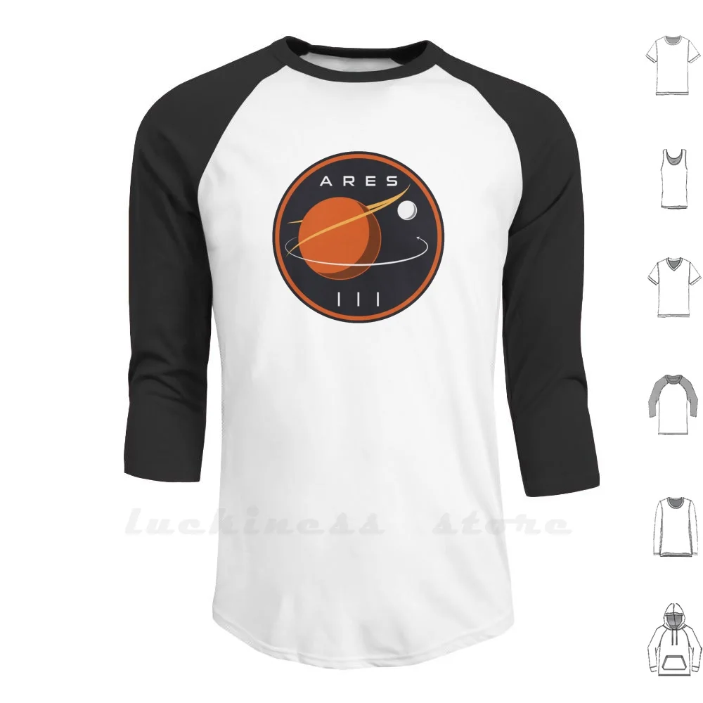 Ares Iii-The Martian Felpa Con Cappuccio Manica Lunga The Martian Matt Damomo Badge Patch Mission Space Logo Mark Watney