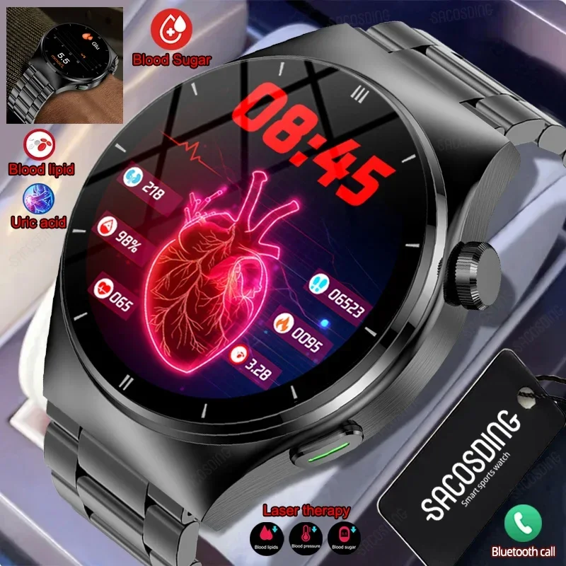 Laser Therapy Health Smart Watch Acido Urico Blood Sugar Watch Smart Bluetooth Call Blood Lipid Blood Pressure Monitor Smartwatch