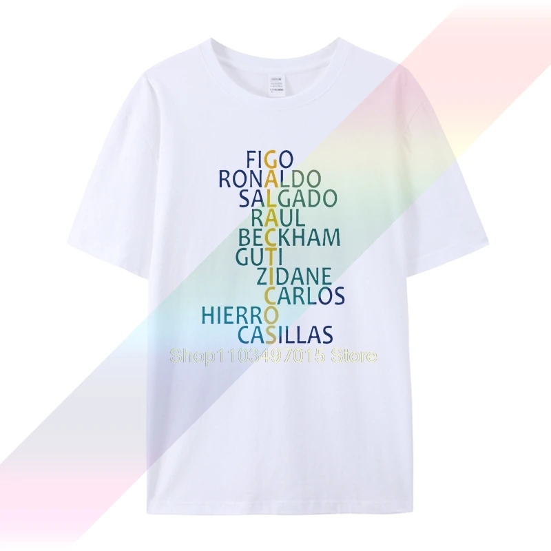 Hot Madrid Retro Crossock Tee T Shirt Figo Beckham Guti Zidane Jason Casillas Magliette Reali Per Ronaldo Raul Fans Mercede