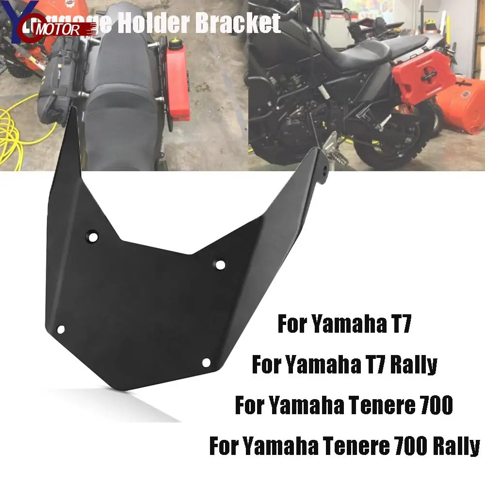 Motorcycle Rear Storage Luggage Rack Support Shelf Shelf Panel Bracket Black For Yamaha Tenere700 T7 Rally 700 2019- 2021 Tenere