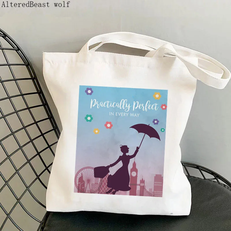 Shopper Da Donna Praticamente Perfetto In Ogni Modo Mary Poppins Tribute Bag Harajuku Shopping Girl Handbag Tote Shoulder Lady Bag