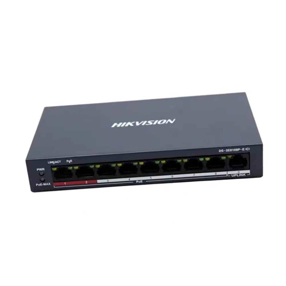 Switch Poe Hikvision Ds-3E0109P-E Nvr 100Mbps Non Gestito