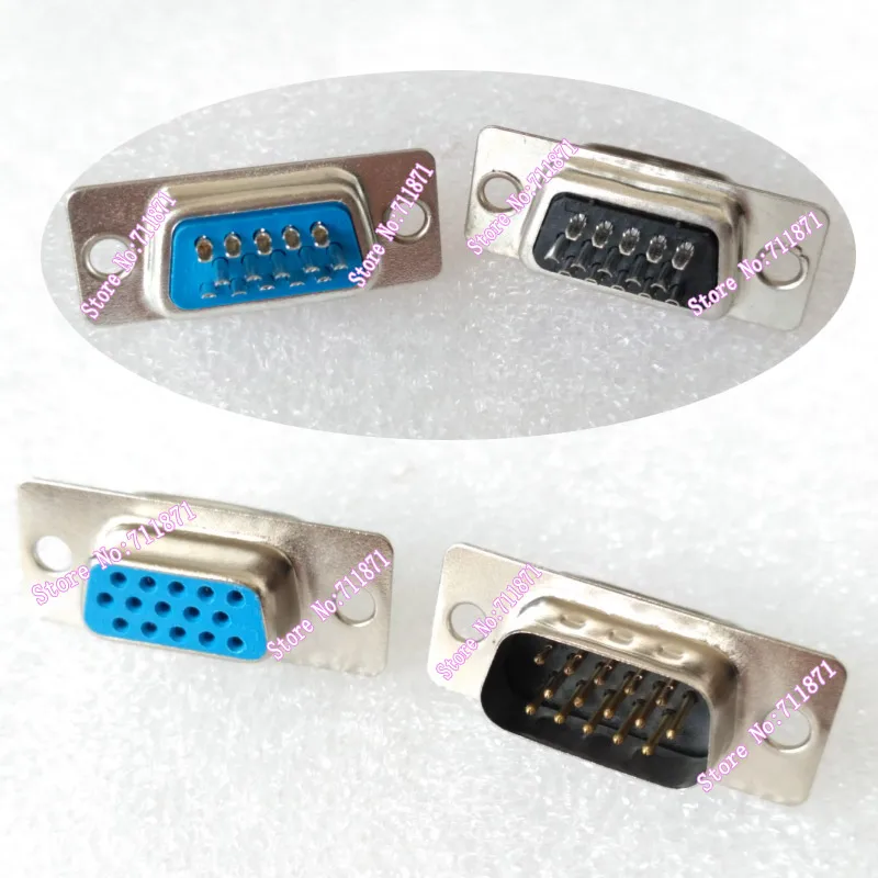 15Pin Maschio Femmina Hdb15 D-Sub Vga Adattatore Connettore Saldato 15 Foro Dell'Ago D-Sub Vga Connettore Adattatore Saldato 15P Giunto Saldato