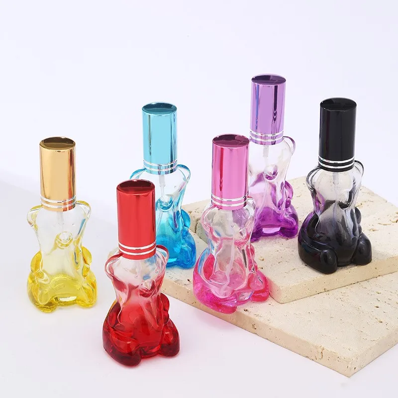 15Ml Profumo Di Vetro A Forma Di Orso Sub Bottiglia Da Viaggio Portatile Riutilizzabile Flacone Spray Per Profumo Atomizzatore Cosmetico Colorato