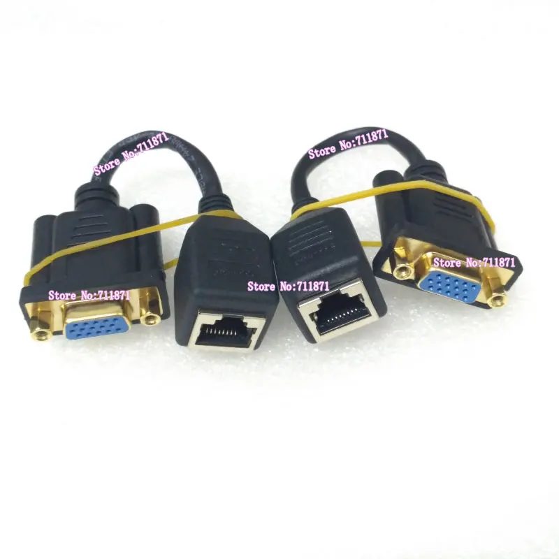 Cavo Di Rete Rj45 Estendi Il Cavo Di Linea Vga D-Sub Con Cavo Di Rete Rj45 A 8Pin Cavo Di Prolunga Vga D-Sub Femmina 15P