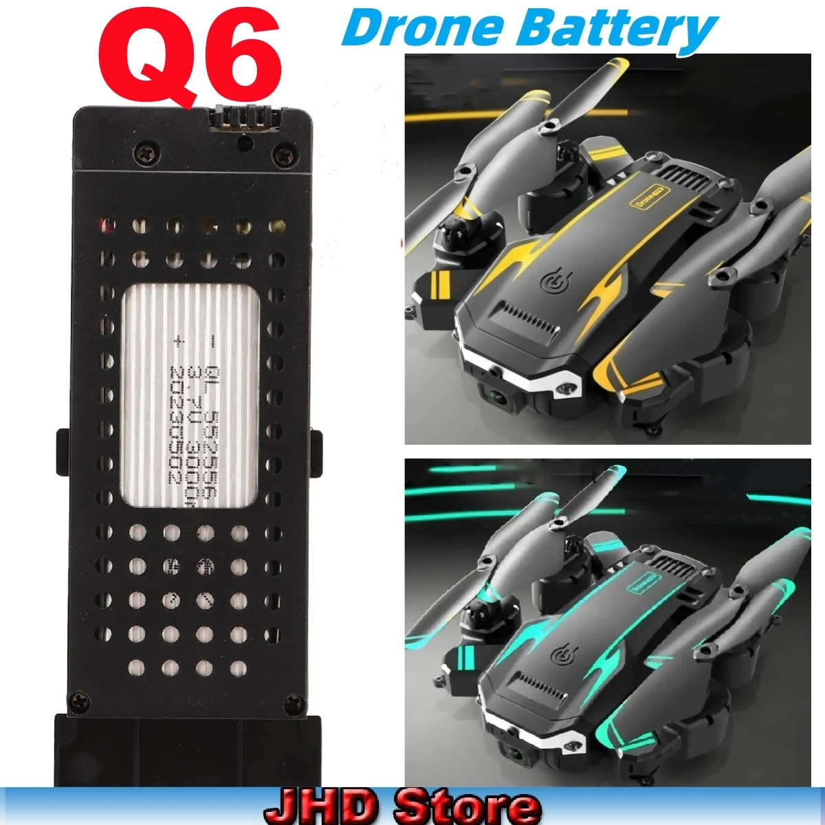 Spedizione Gratuita Jhd Q6 Drone Batteria Per Q6 Mini Drone Batteria 1800Mah Per Batteria Q6 Pezzi Di Ricambio