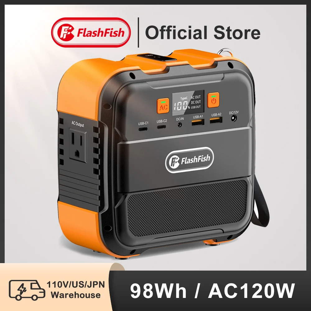 Ff Flashfish A101 Mini Centrale Elettrica Portatile Ricaricabile 110V 120W 98Wh Generatore Solare Banca Di Alimentazione Elettrica Led Per Aereo