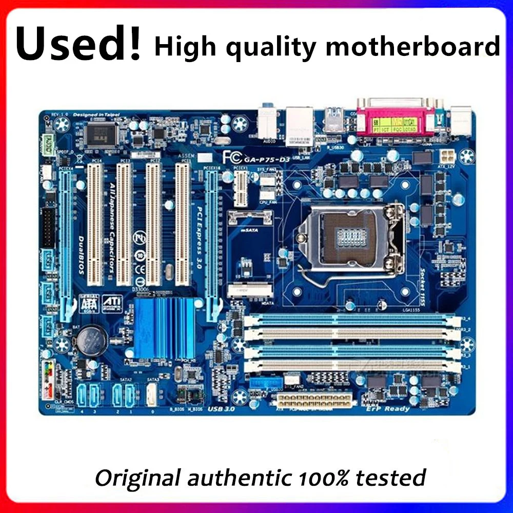 Per Ga-P75-D3 P75-D3 Scheda Madre Del Computer Lga 1155 Ddr3 Per Intel B75 P8B75 Scheda Madre Desktop Sata Ii Pci-E X16 Usata