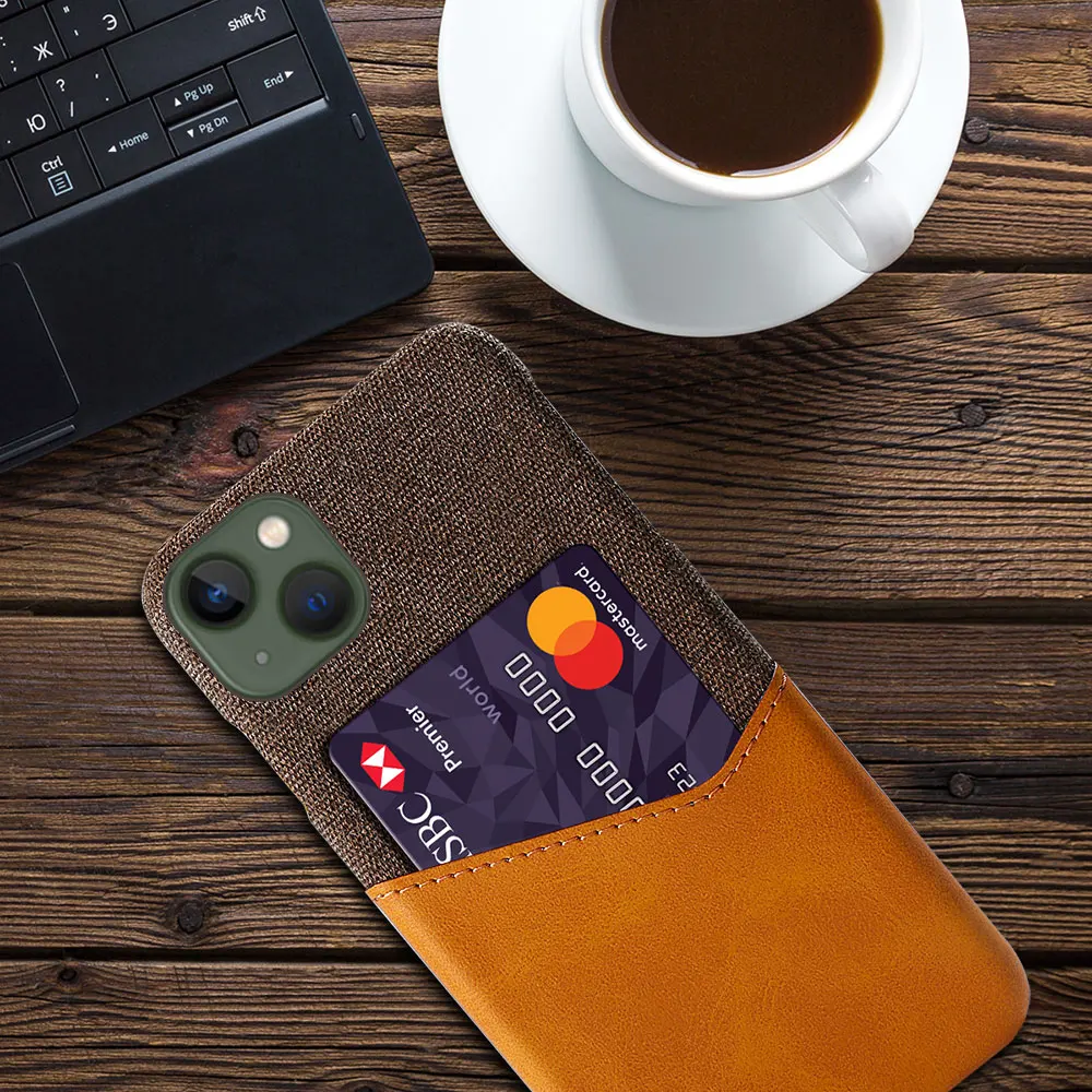 For Iphone 14 Max Case For Iphone 14 Max Case For Iphone 14 Pro 13 Mini 12 11 Xs Xr X Se Slim Fabric Case With Card Holder Cover