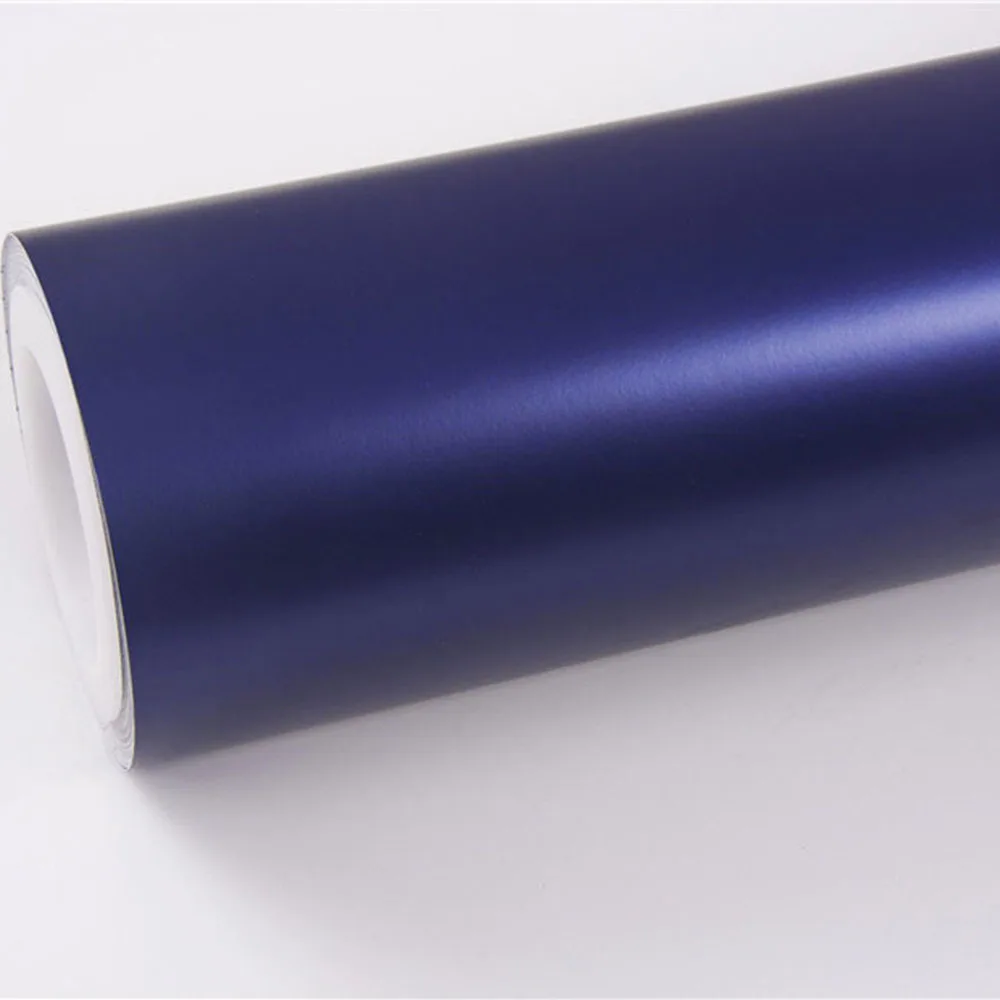 Super Matt Chrome Navy Blue Ice Satin Chrome Vinyl Wrap Film Air Bubble Free Car Wrapping Covering Style Auto Sticker Decal Foil