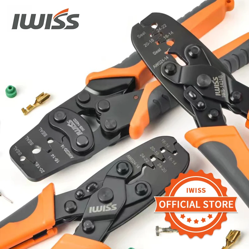 Iwiss Iws-1424A/1424B/1420D Terminali A Canna Aperta Non Isolati Pinze A Crimpare Weather Pack Connettore Sigillato Morsetto Per Crimpare