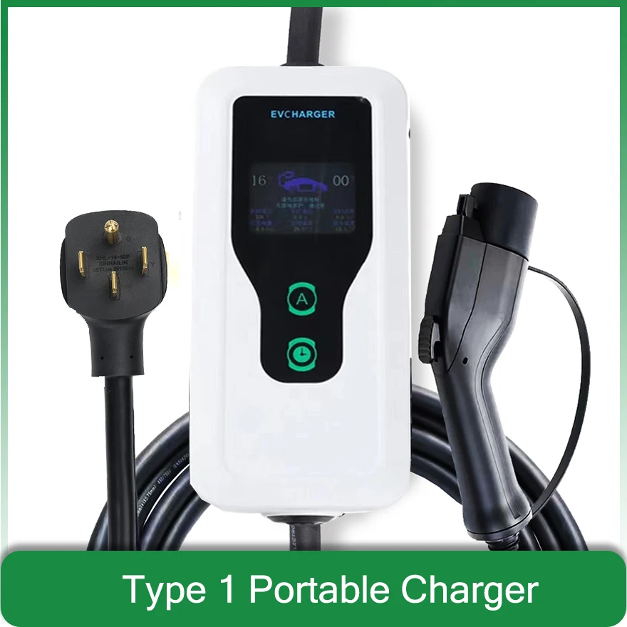 Evse Tipo 1 J1772 Ev Caricatore Portatile Nema 14-50 Spina 7Kw 32A 8.8Kw 40A 1 Fase Auto Elettrica Wallbox Del Veicolo