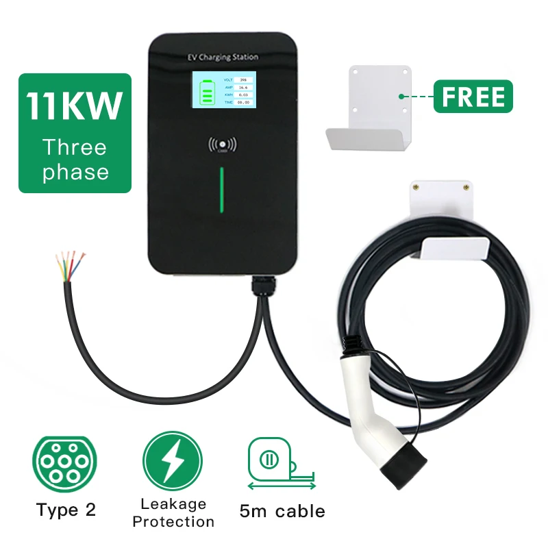 32A 1-3 Fasi Evse Wallbox Ev Caricabatterie Stazione Di Ricarica Per Veicoli Elettrici Con Cavo Di Tipo 2 Iec 62196-2 Per Audi Mini Cooper Smart