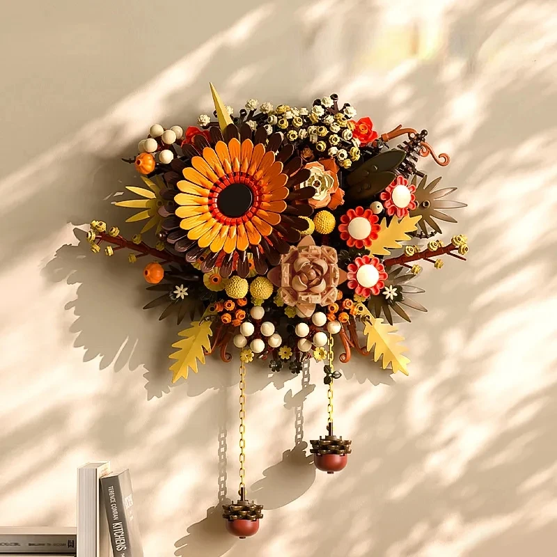 Blocchi Di Costruzione Di Fiori, Gerbera Nordic Art Wall Flower Hanging Painting Interior Home Decoration Toys For Girls Xmas Gift
