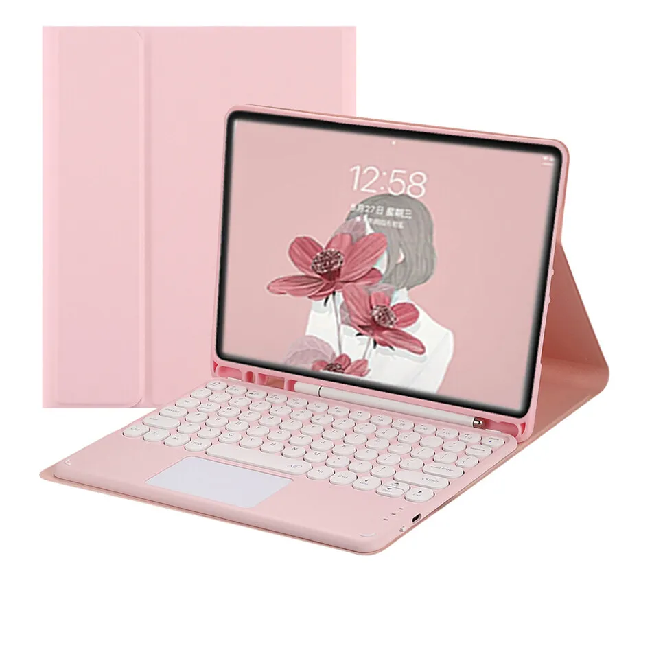 Manget Leather Case With Pencil Slot For Samsung Galaxy Tab A8 10.5 Keyboard Case Mouse X200 X205 Keyboard Funda Cover