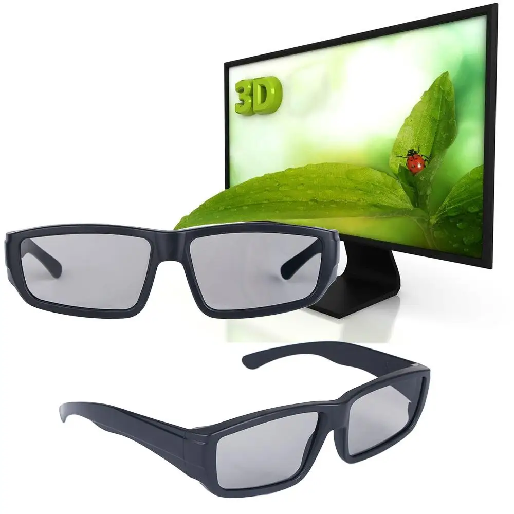 1Pc Plastic Black Frame Occhiali 3D Proiettore Home Theater Polarizzato Circolare Tv Dvd 3D Vision Movie Glasses