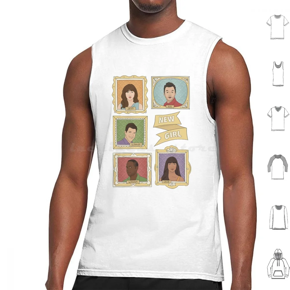 New Girl Vintage Frames Canotte Stampa Cotton New Girl New Girl Fox Fox New Girl Tv New Girl Sitcom New Girl Tv