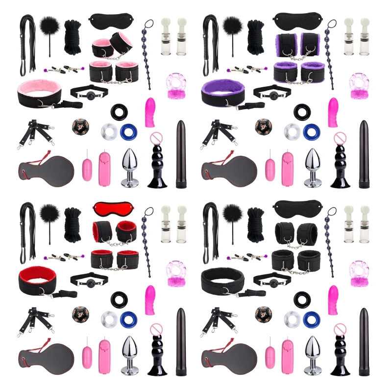 24Pcs Exotic Sex Bdsm Toys Peluche Sexy Bondage Bundle Set Sistema Di Ritenuta Kit Gag Whip Sm Toys Giocattoli Erotici Del Sesso