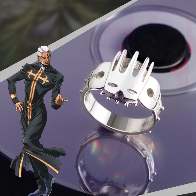 Jojos Bizarre Adventure Stone Ocean Henry Pucci Anime Ring 925 Sterling Silver Manga Role Action Figure Gift