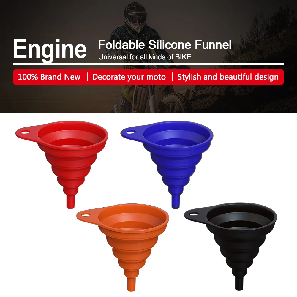 Engine Funnel Universal Silicone Funnel Fluid Foldable Portable Engine Petrol For Honda Cbr1100Xx Cbr125 Cbr125R Cbr150R Cbr250