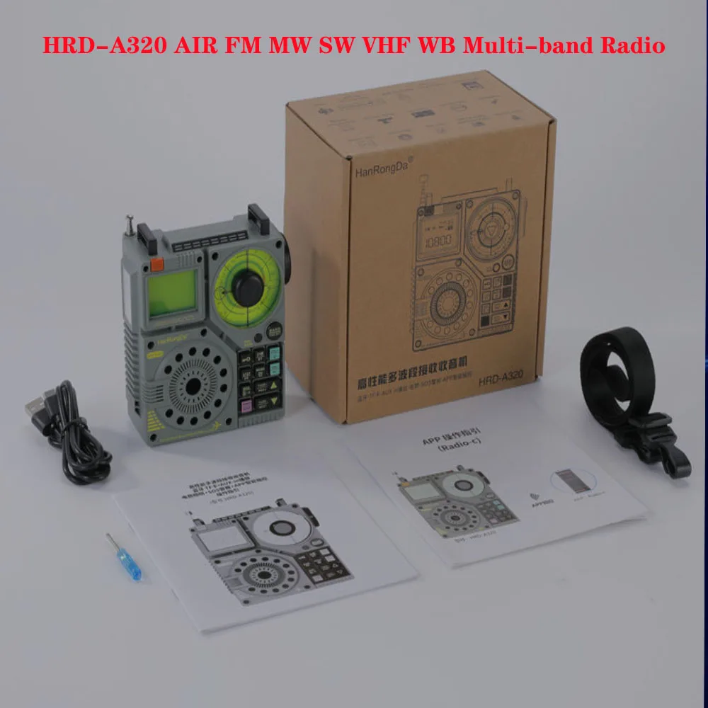 Altoparlanti Bluetooth Portatili Hrd A320 Radio Air Fm Mw Sw Vhf Wb Multi-Band Radio Aviation Band Supporti Marittimi T-Blitz Aux