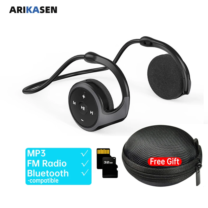 Sport Cuffie Wireless Con Lettore Mp3 Radio Fm Microfono Cuffie Wireless Tf Card Auricolari Wireless Compatibili Con Bluetooth