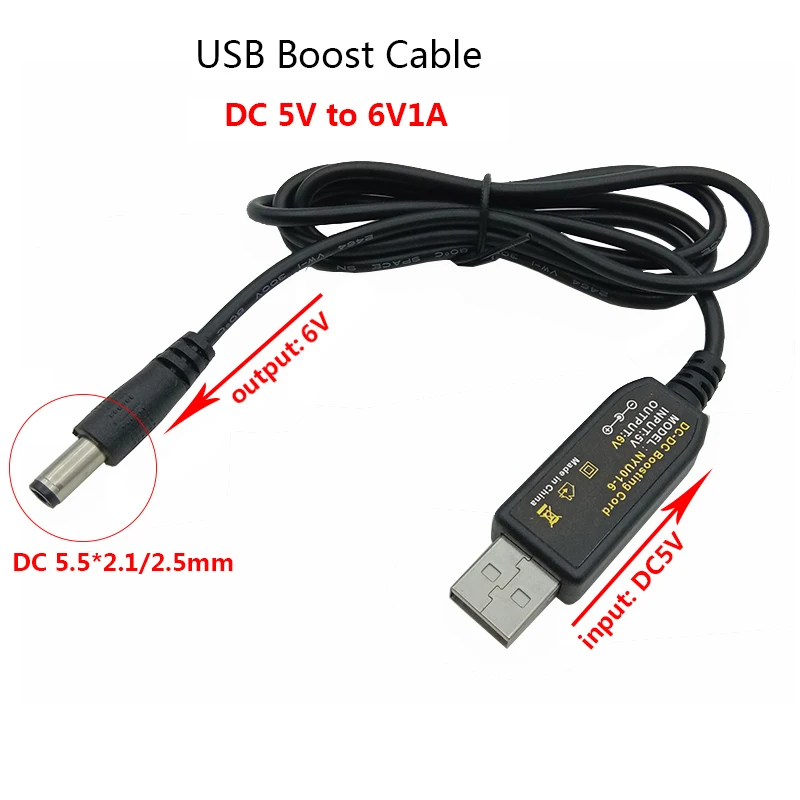 5.5*2.5Mm Dc 5V A 6 V 6 V1A 6 Volt Usb Boost Cable Line Step-Up Converter Connettore 5.5X2.1Mm Per Alimentatore Altoparlante Router