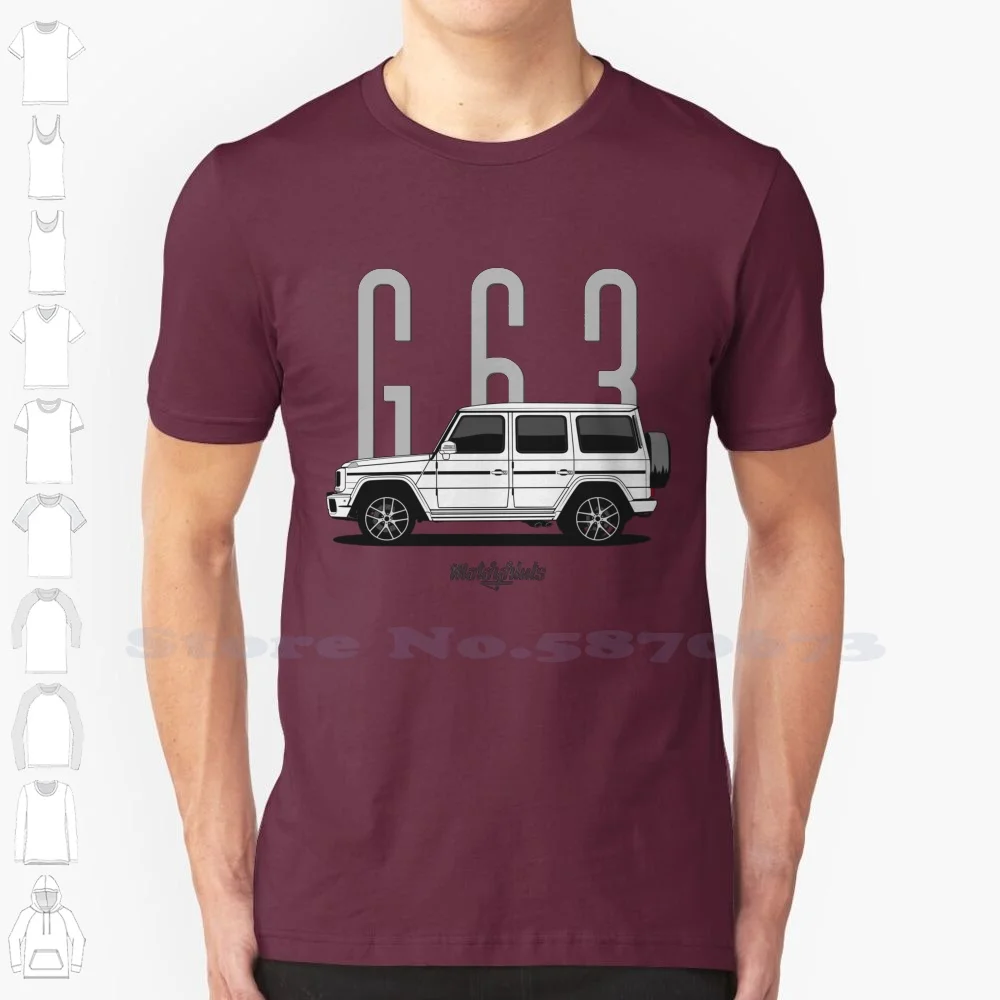 G (Bianco) Maglietta Divertente Estiva Per Uomo Donna Gclass Gelandwagen Gwagon Sport Autobyor Carlson Lorinser W463 G55 G63 G65