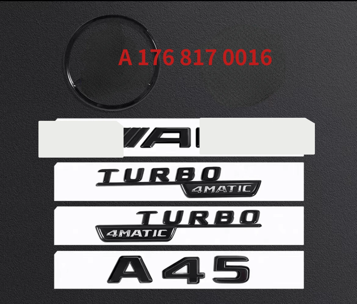 A45 Hatchback Amg Turbo 4Matic Back Star Badge Kit Combinato Nero Lucido Per Mercedes Benz W176