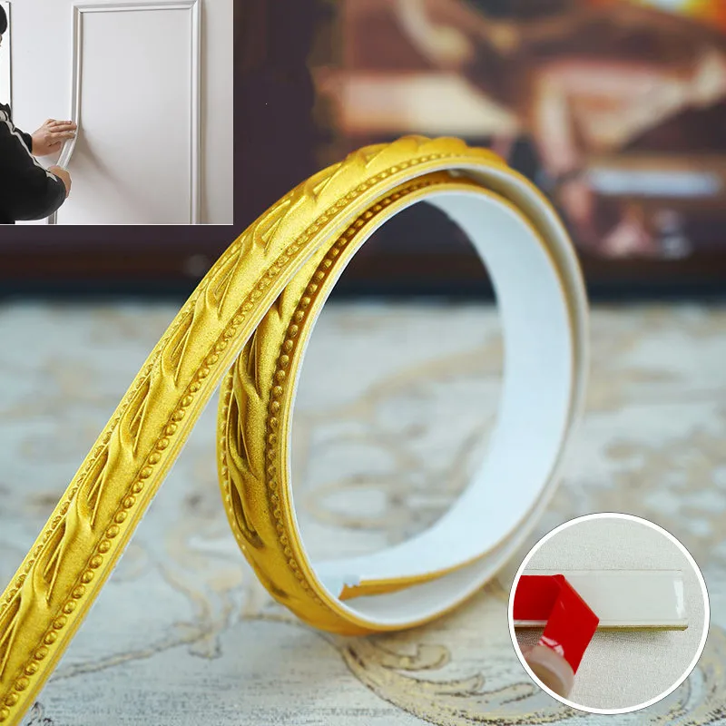 5M Pvc Pannello A Nastro Autoadesivo Modanatura Ropetrim Home Tv Sfondi Soffitto Porta Specchio Cornice Pannello Modanatura Per Soggiorno